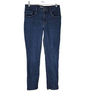 Womens Levis Classic Mid Rise Skinny Denim Blue Jeans Dark Wash Stretch Size 10